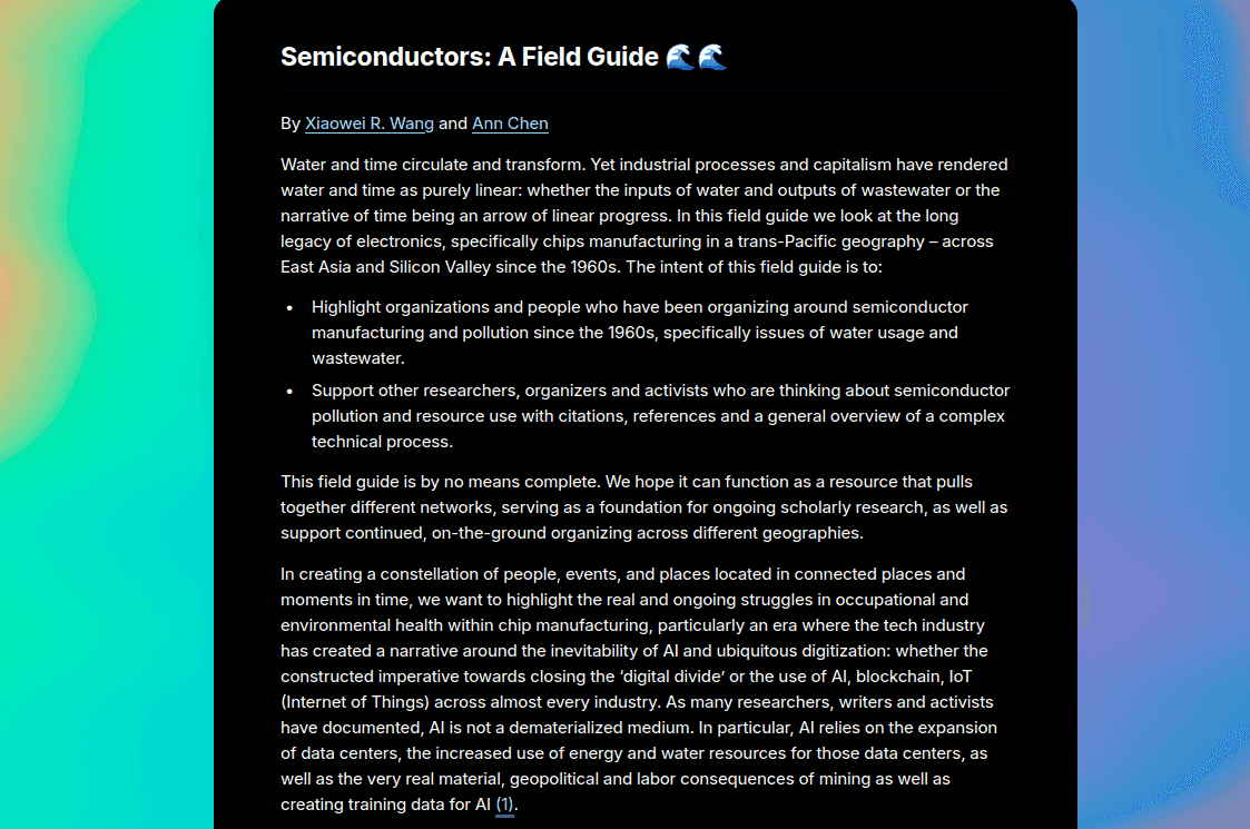 Snapshot from the field guide